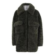 Grønn Faux Fur Jakke