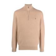 Casual Brun Bomull Langarmet Pullover