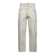 Ecru Denim Jeans med Quiltede Lommer