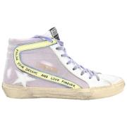 Rosa Lerret Skinn Sneakers Lilla Lisser