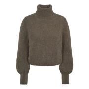 Alpakka Rollneck Genser Mørk Taupe