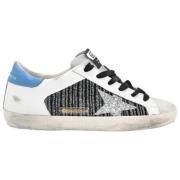 Superstar Hvit Svart Sølv Glitter Sneakers