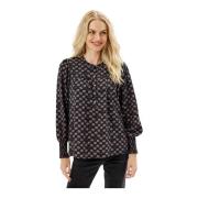 Rose Wood Bluse med Puff-ermer