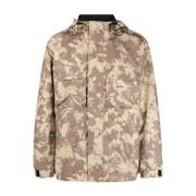 Beige Lettvekts Polyester Windbreaker Jakke