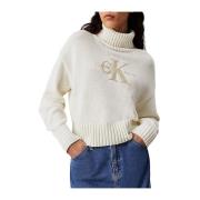 Chenille Monologo Sweater i Hvit