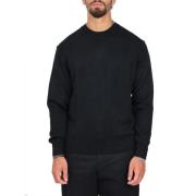 Svart Basic Crewneck Sweater