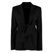 Stretch Ull Blazer med Front Knute