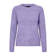 Strikket O-Hals Pullover Genser