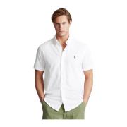 Hvit Polo Ralph Lauren Short Sleeve Mesh Shirt Skjorte