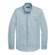 Blå Polo Ralph Lauren Slim Fit Chambray Shirt Skjorte