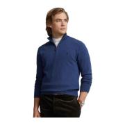 Blå Polo Ralph Lauren Wool Quarter-Zip Sweater Genser Half-Zip