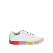 Swirl skinn sneakers i hvitt