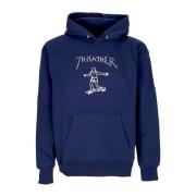 Navy/Hvit Herre Hoodie med Snor