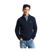 Teksturert Bomull Half Zip Topp