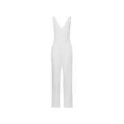 V-hals Jumpsuit i Snøhvit