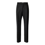 Slim Fit Ull Svarte Bukser - Peter