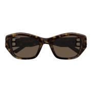 Cat-eye Tortoise Solbriller med Brun Linse