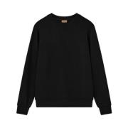 Sort Crew Neck Sweatshirt med Scuba-følelse