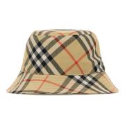 Sjekk Bucket Hat Beige Polyester Italia