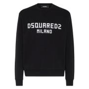 Svart og hvitt print sweatshirt