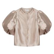 Cleo Puff Sleeve Bluse - Myk Beige