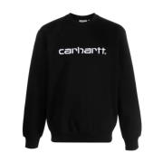 Svart Logo Crew Neck Sweater