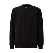 Svart Diagonal Hevet Fleece Sweatshirt