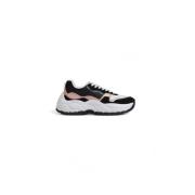 Tidsmessige Svart & Hvit Polyester Sneakers