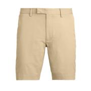 Beige Stretch Slim Fit Chino Shorts