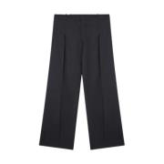 Wool gabardine løstsittende chino bukser