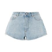 Høytlivs Denim Shorts med Rå Kant