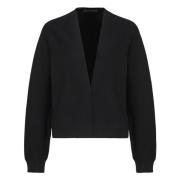 Svart Merinoull Cardigan V-Hals