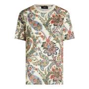 Blomster Paisley Print Bomull T-skjorte