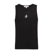 Svart Logo Tank Top Ribbet Design