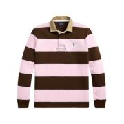 Classic FIT Pologenser MED Krage - Rosa/Brun Striper