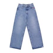 Høy midje rett passform denim jeans