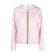 Rosa Zip-Up Hettegenser med RD Logo Patch