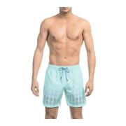 Gradient Print Strandshorts med Lommer