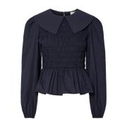 Navy Blazer Peplum Top