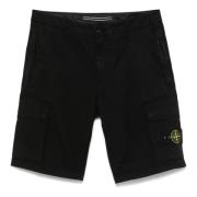 Sorte Cargo Bermuda Shorts med Badge