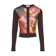 Brun Rose Cardigan Mesh Stil