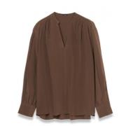 Elegant Silkebluse med V-hals