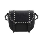 Studded Skinn Messenger Bag med Klaff