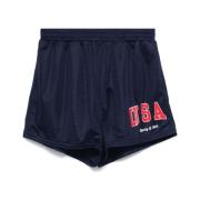 Marineblå Mesh Shorts med Logo