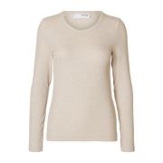 Slim Fit O-Neck Top - Havremel Melange