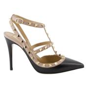 Svart og beige Rockstud pumps