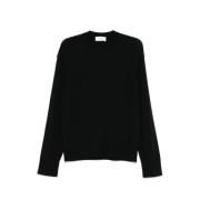 Rund Hals Ull Jumper - Svart