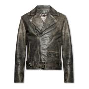 Slitt Motojakke i Distressed Leather