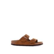 Suede Skinn Sandaler med Justerbare Remmer