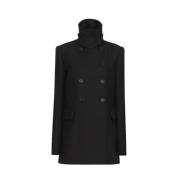 Skreddersydd ull gabardine peacoat